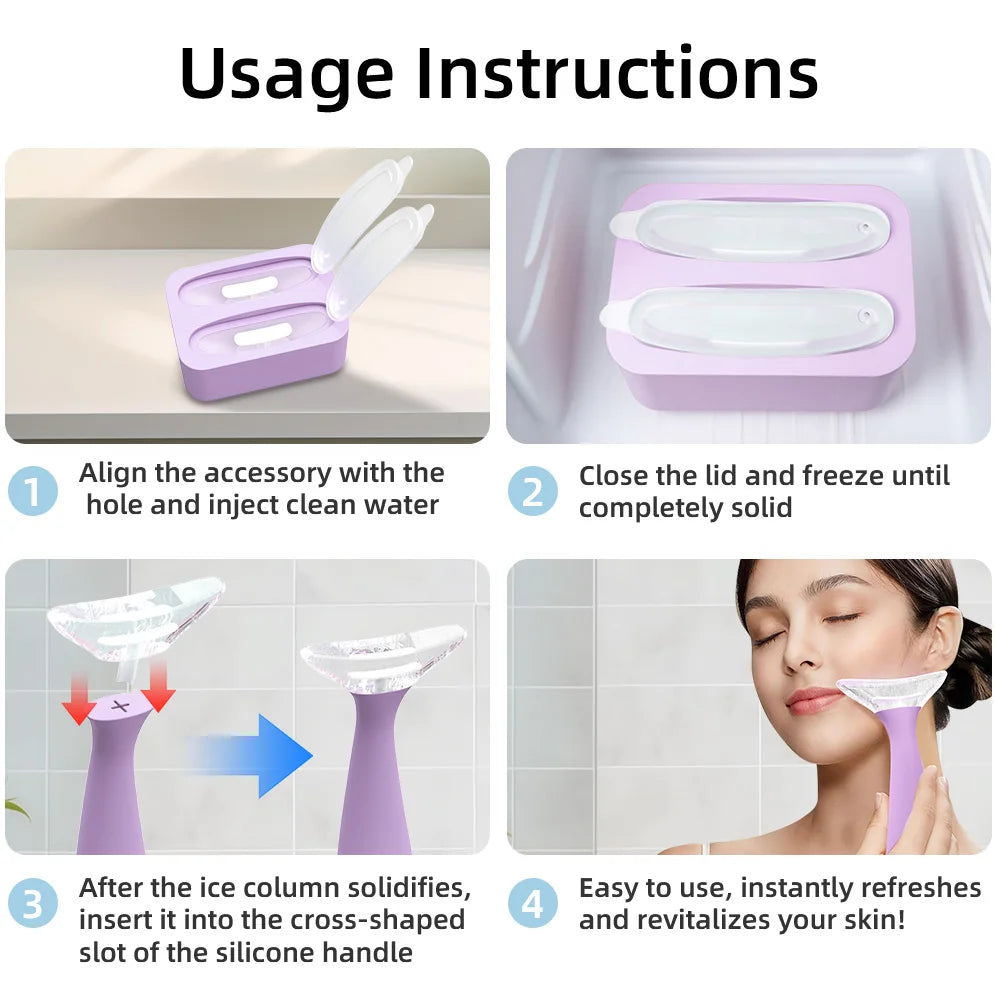 MOZHOU Facial Ice Massage Device/Roller – Reduces Swelling Appearance, Cooling Self-Care Tool
