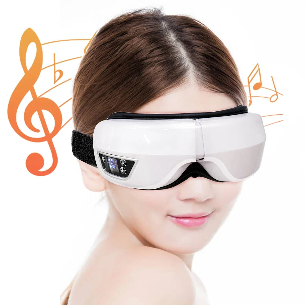 Raiuleko Smart Airbag Compression Eye Massager – Portable Vibration and Heat Relaxation Device with Bluetooth Music