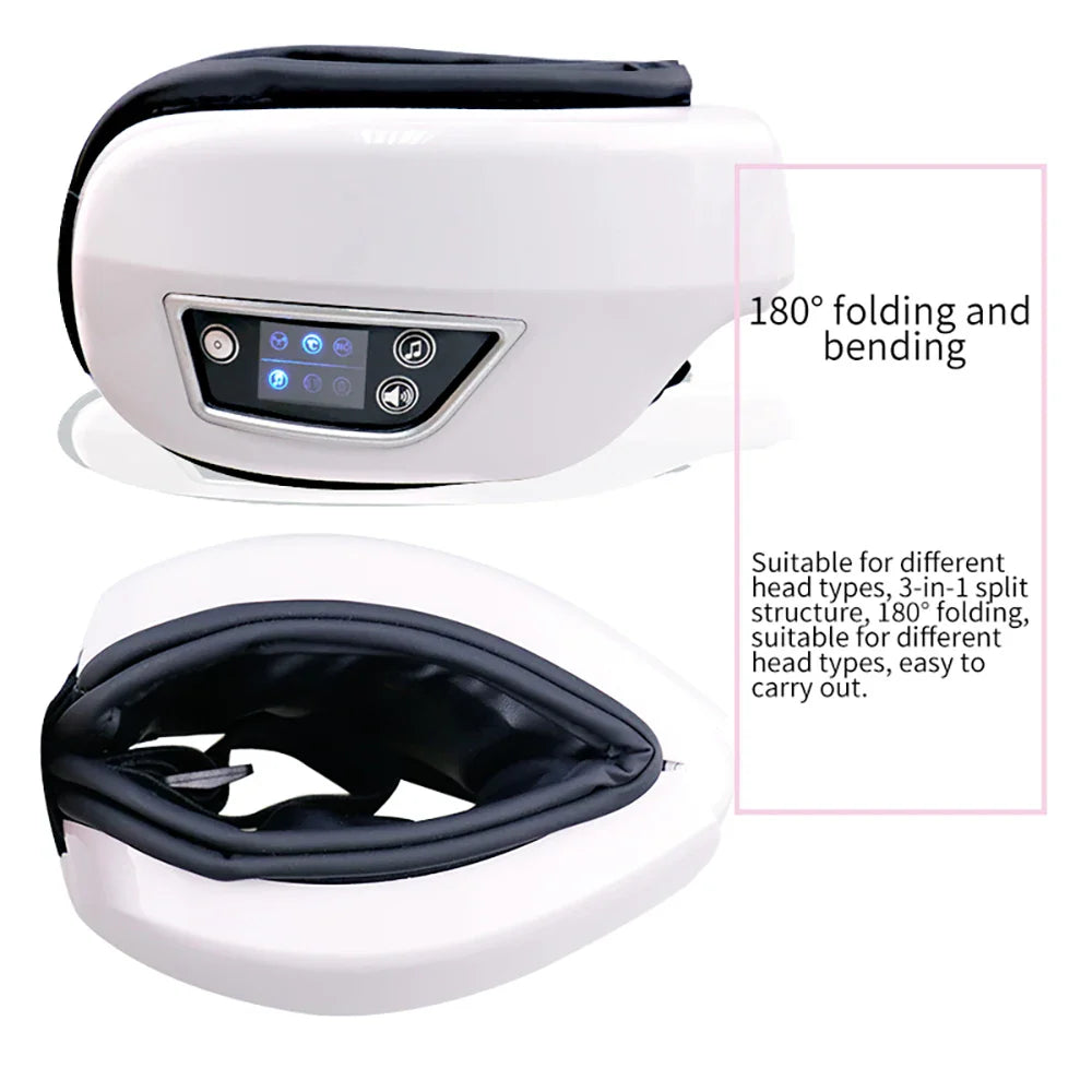 Raiuleko Smart Airbag Compression Eye Massager – Portable Vibration and Heat Relaxation Device with Bluetooth Music
