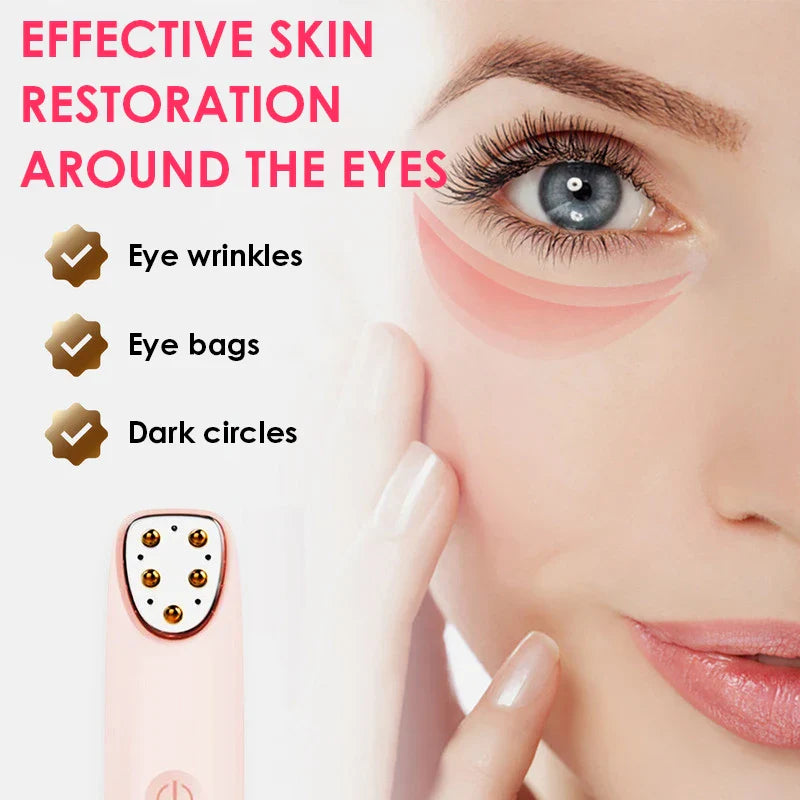 miitina Electric RF EMS Eye Massager Pen – Red Light, Vibration, USB Rechargeable Anti-Wrinkle Appearance