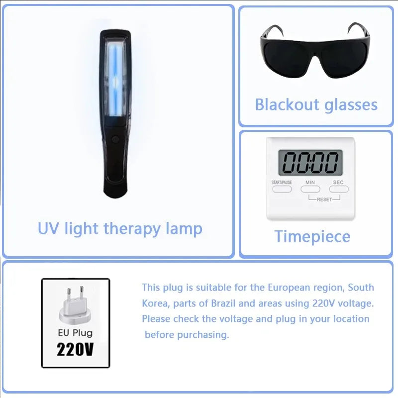 Yonker Handheld UV-B Phototherapy Device with 311nm Narrowband Lamp