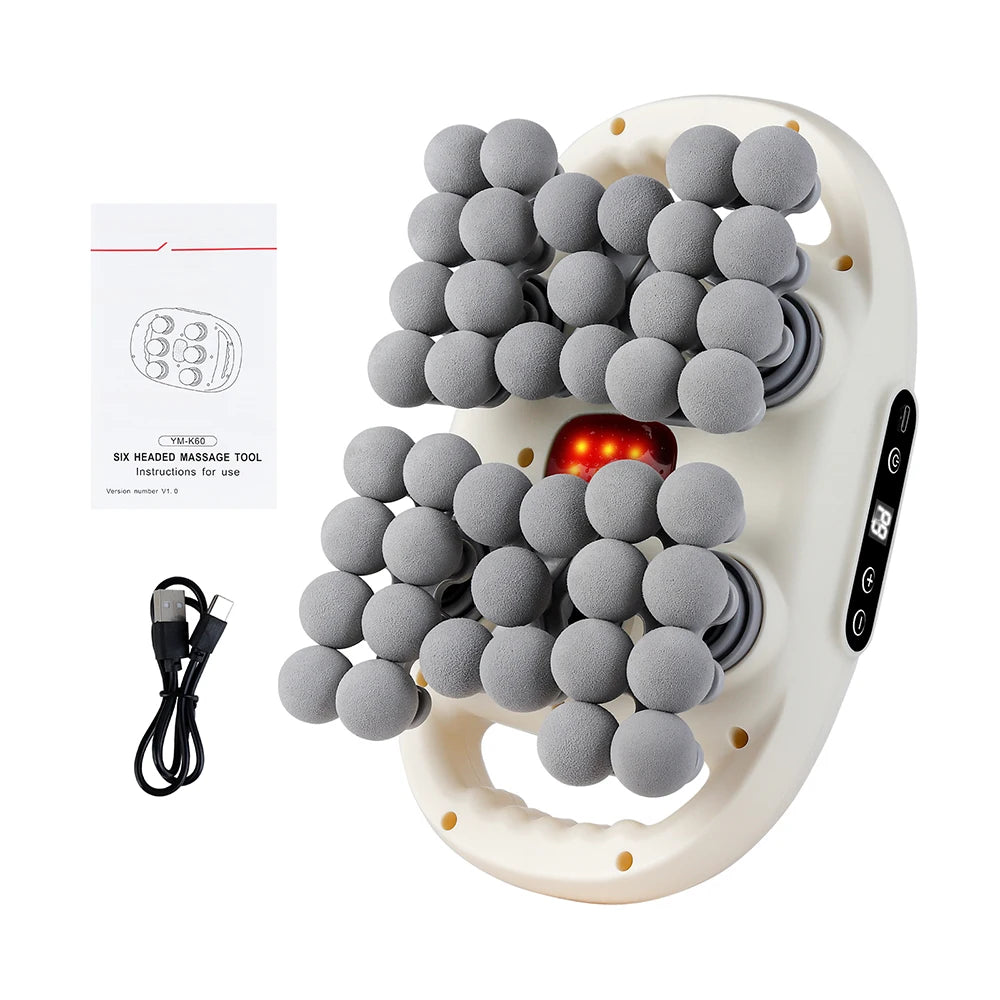 Selfika™ 42-Head Professional Fascia Gun – High-Frequency Deep Body Massager with Red Light Hot Compress & 50kg Thrust