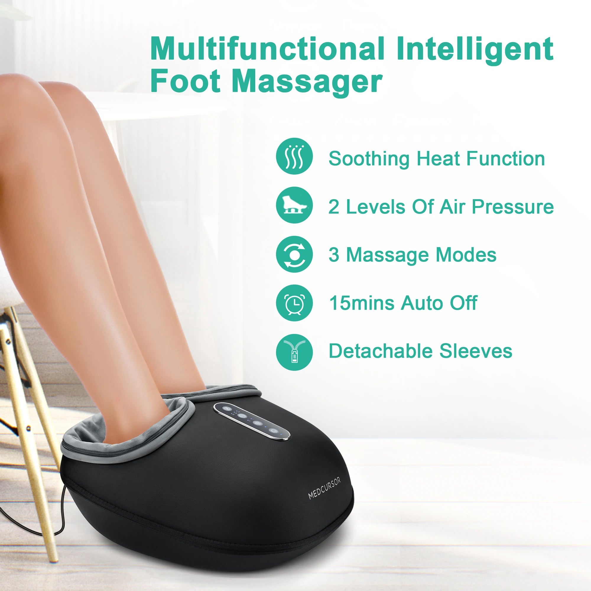 Selfika Fully Wrapped Electric Shiatsu Foot Massager with Heat & Deep-Kneading Rollers