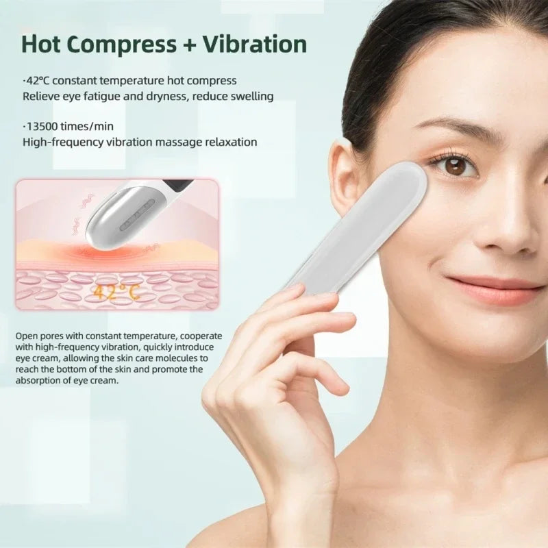 miitina EMS Microcurrent Facial Wand – Red Light, Heat, Vibration, Anti-Wrinkle Appearance, USB Rechargeable