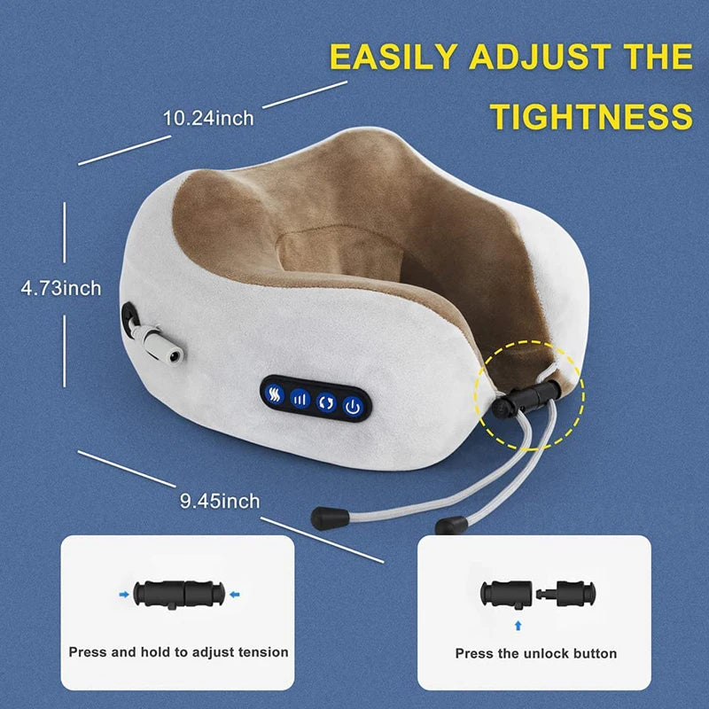 Selfika U-Shaped Memory Foam Electric Neck Massager with Deep-Tissue Kneading & Heat