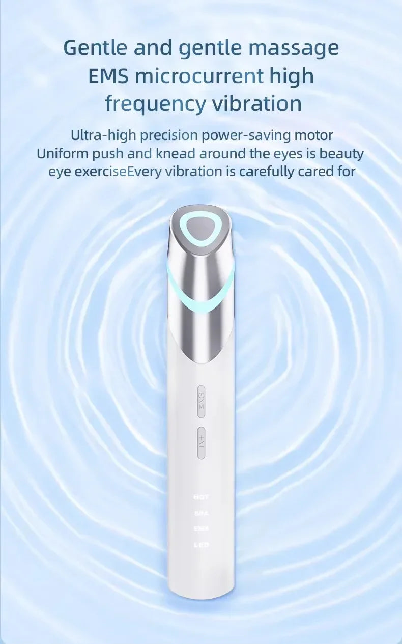vilnason Wireless EMS Microcurrent Eye Massager Pen – LED Light, Heated, Anti-Wrinkle Appearance