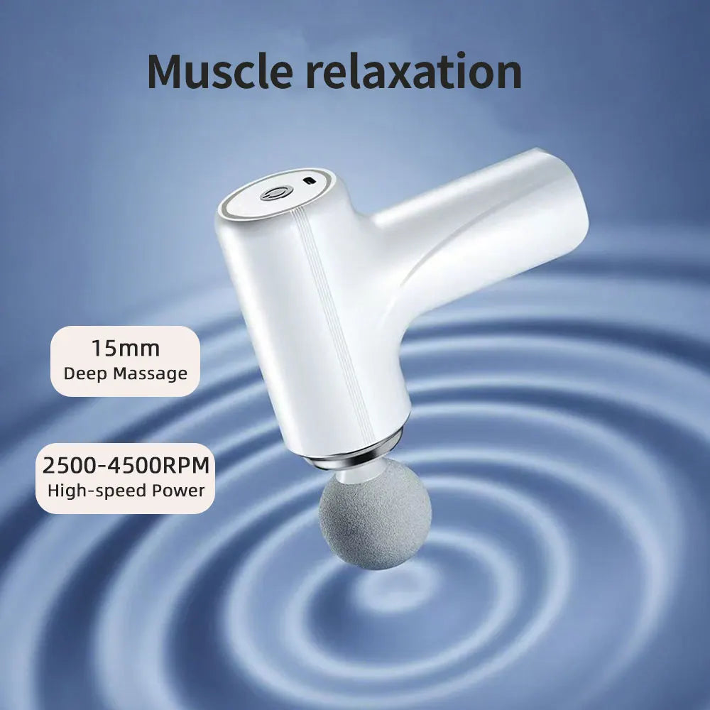 Selfika™ Portable Mini Fascia Gun – 6-Speed Wireless Muscle Massager with 4 Professional Massage Heads