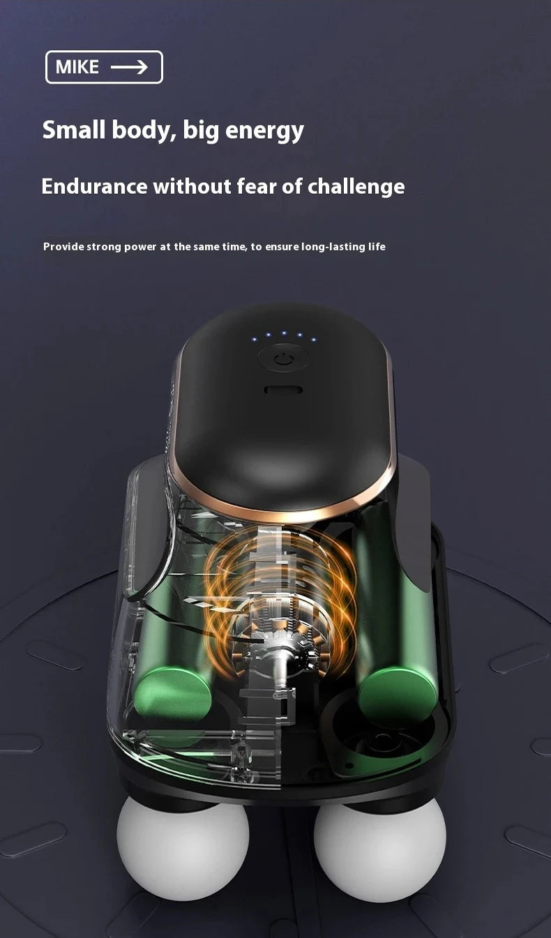 Portable Percussion Massager Gun – Four-Head Deep Tissue Fascia Relaxation Tool