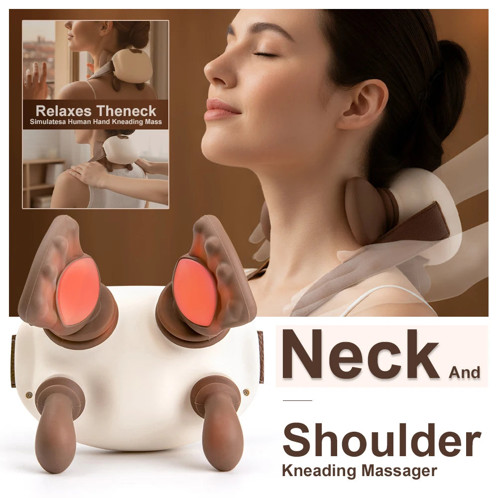 Shiatsu Neck and Shoulder Massager Shawl with Kneading Technology for Trapezius Relief