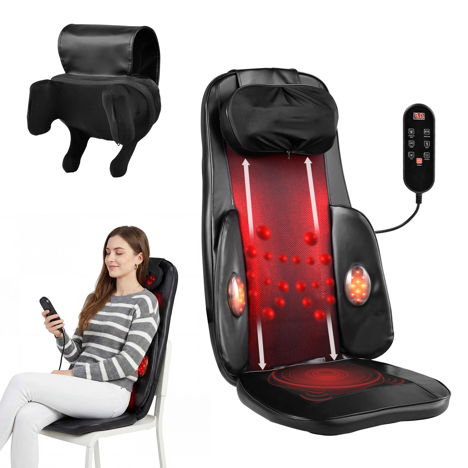 Selfika™ Full Back Massager Cushion with Heat