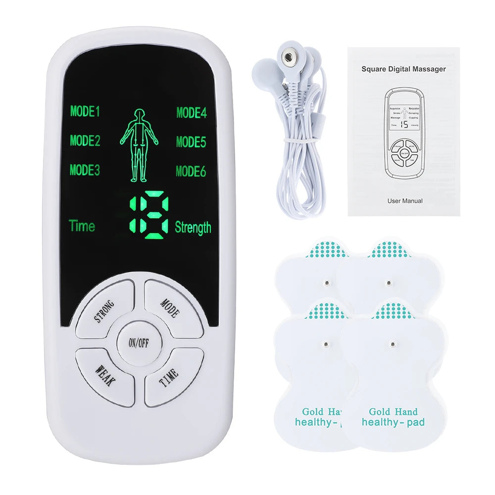 Hailicare TENS EMS Electric Muscle Stimulator – Digital Pulse Massager, 6 Modes, Back Neck Shoulder Relief
