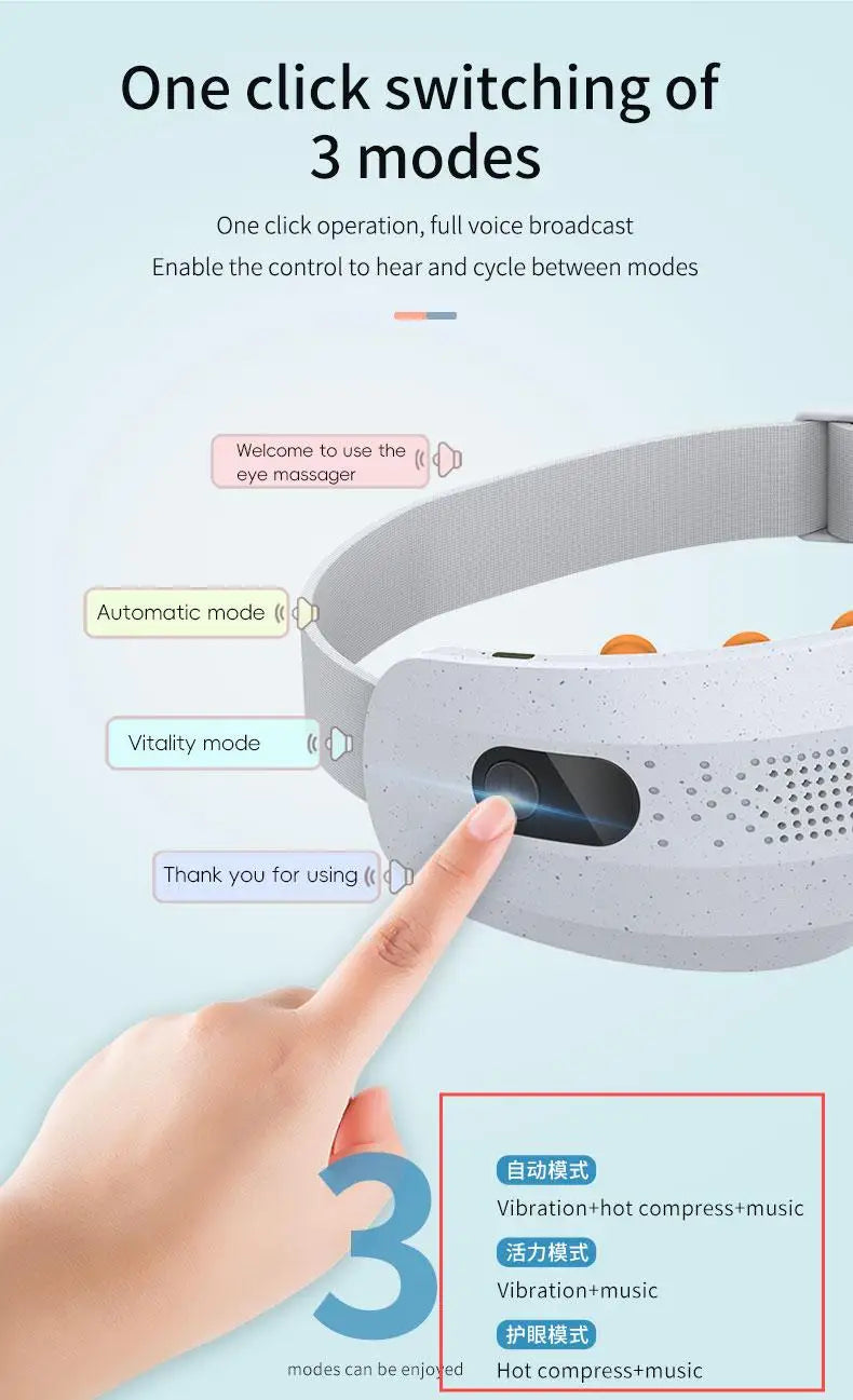 Electric Eye Acupoint Massager – Hot Compress, Bluetooth Music, Visual Design Relaxation Aid