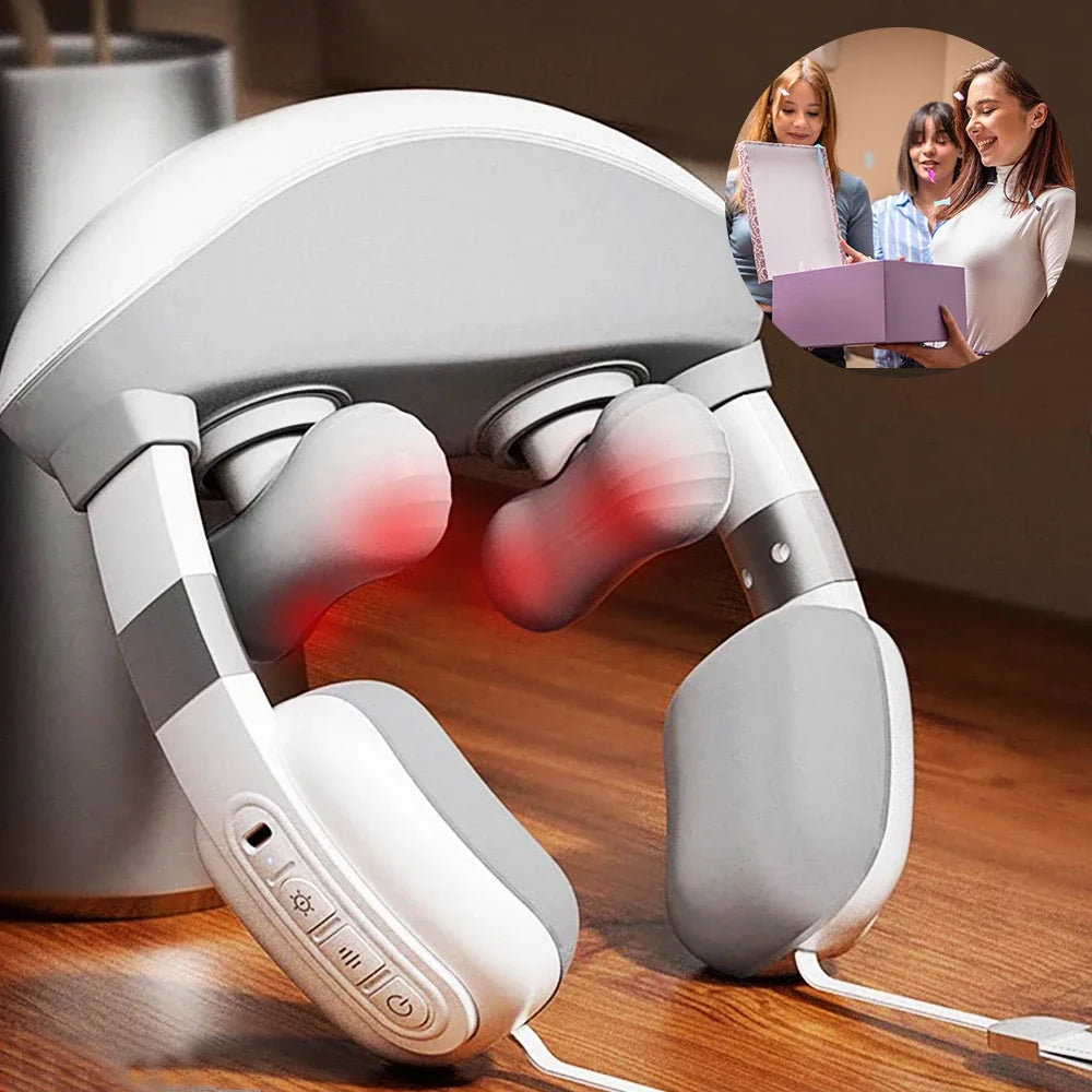 Simulated Finger Massage Neck Shawl with Constant Temperature Heating and Stereo Kneading