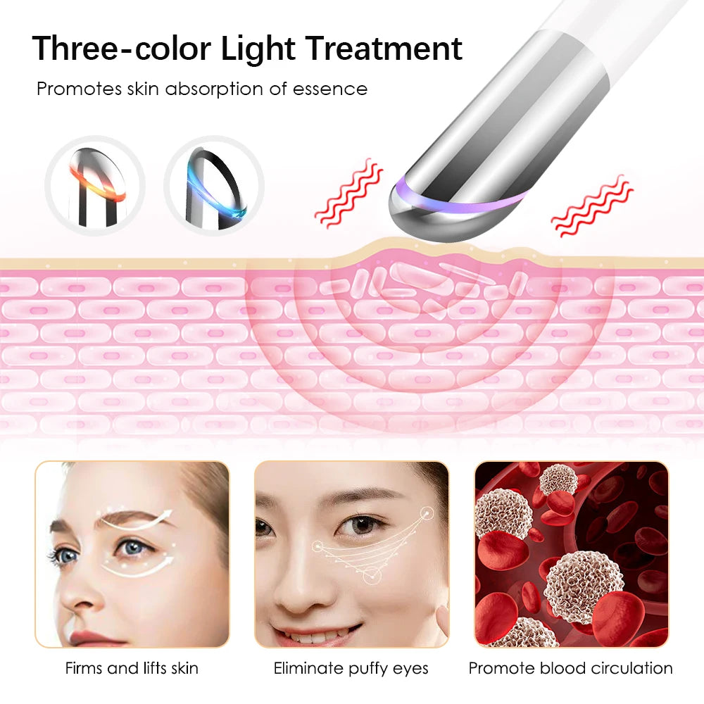 Selfika™ Electric Eye Massager – Triple-Light IPL Therapy & Constant Temperature Heating for Dark Circles & Puffiness Relief