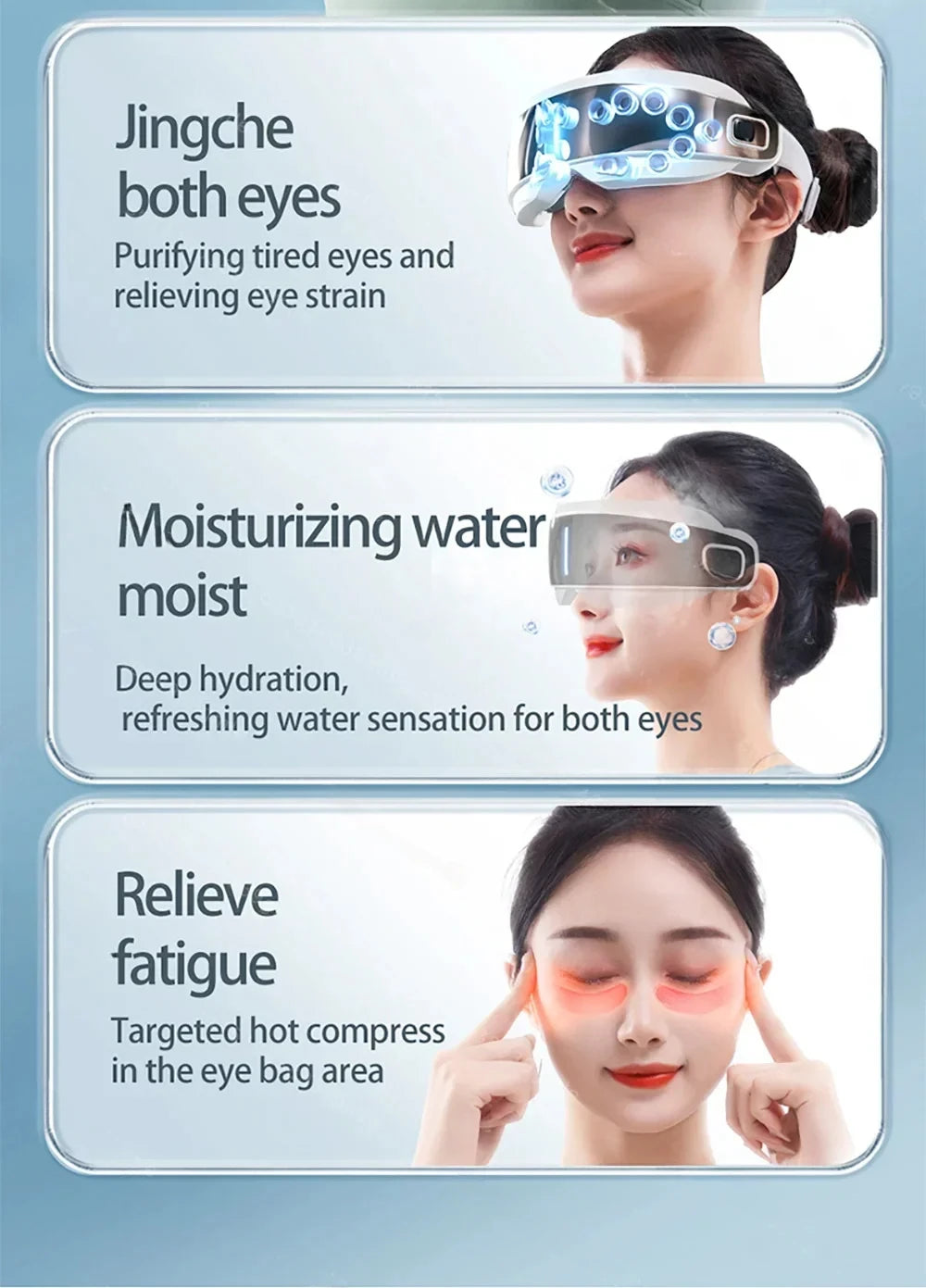 BXA Steam Eye Massager Warm Spa – Kneading Acupressure Massage Heat and Bluetooth Relaxation Aid