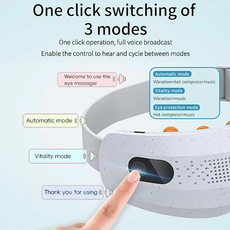 Electric Eye Acupoint Massager – Hot Compress, Bluetooth Music, Visual Design Relaxation Aid