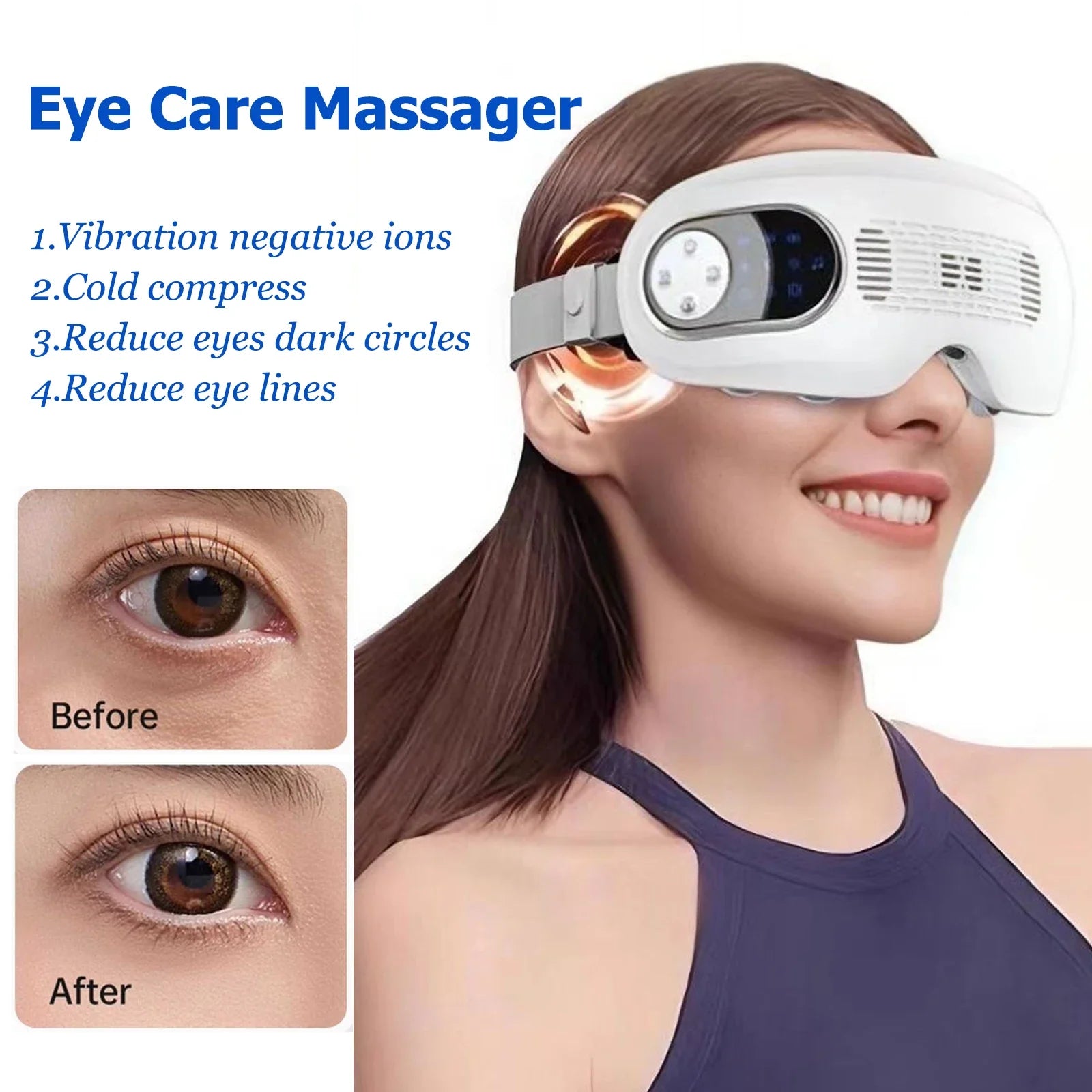 vilnason Advanced Nebulization Eye Massager – Hot and Cold Mist, Vibration, Bluetooth Music Relaxation Device