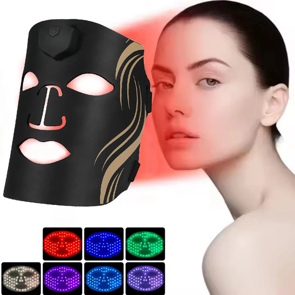 vilnason Silicone 7-Color LED Face Mask – Wireless, Red Light Therapy, Anti-Aging Appearance