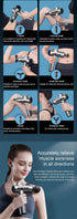 Selfika™ Portable LED Touch Screen Fascia Gun – Deep Tissue Percussion Massager with 4 Replaceable Heads for Muscle Recovery