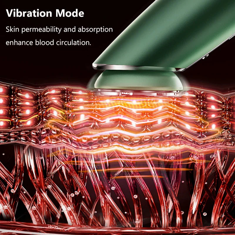 KEMOKO Red Light Facial & Eye Massager Wand – EMS, Heat, Vibration, USB Rechargeable Beauty Tool
