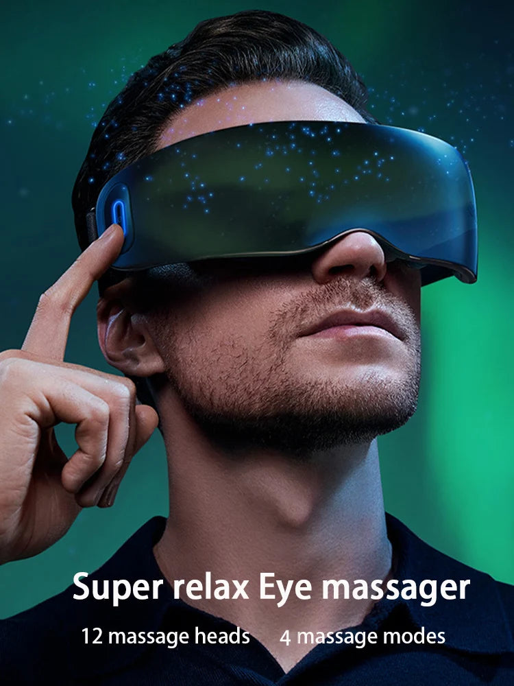Electronic Eye Massage Instrument with 12 Vibration Heads for Face and Eye Relaxation