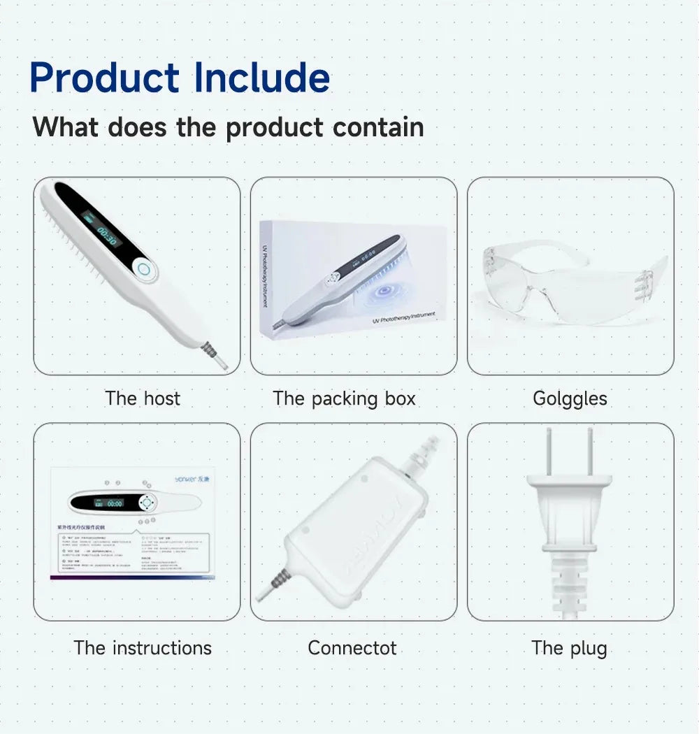 GLENN Handheld UV Narrowband Light Device – Cosmetic Skin Light Source (311nm)