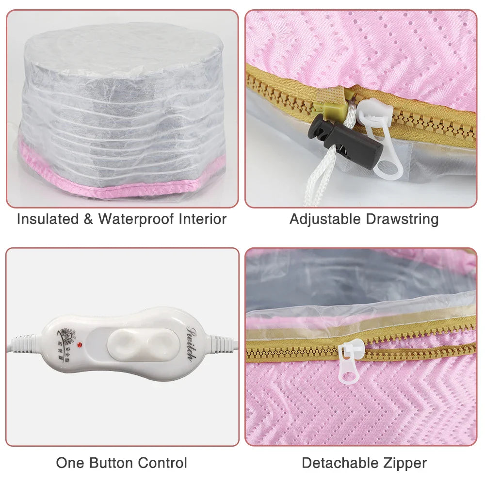 MIHJUSFDH Thermal Treatment Heating Electric Hair Cap – Adjustable Steamer Mask, Oil Cap, Home Hair Care