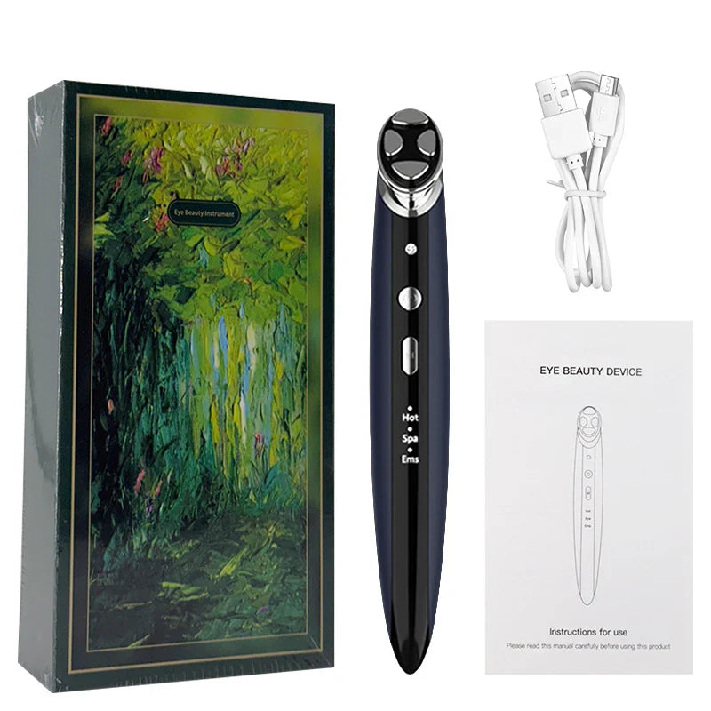 KEMOKO Red Light Facial & Eye Massager Wand – EMS, Heat, Vibration, USB Rechargeable Beauty Tool