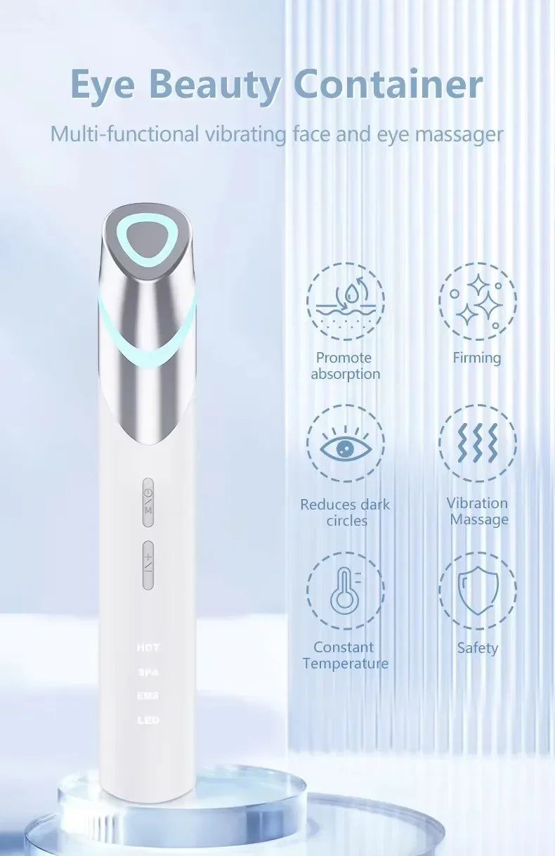 vilnason Wireless EMS Microcurrent Eye Massager Pen – LED Light, Heated, Anti-Wrinkle Appearance