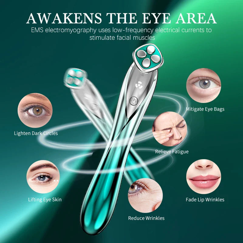 kemetvov Multi-Function Eye Massager – EMS, Red Light, 42C Heat for Anti-Aging and Fine Line Appearance