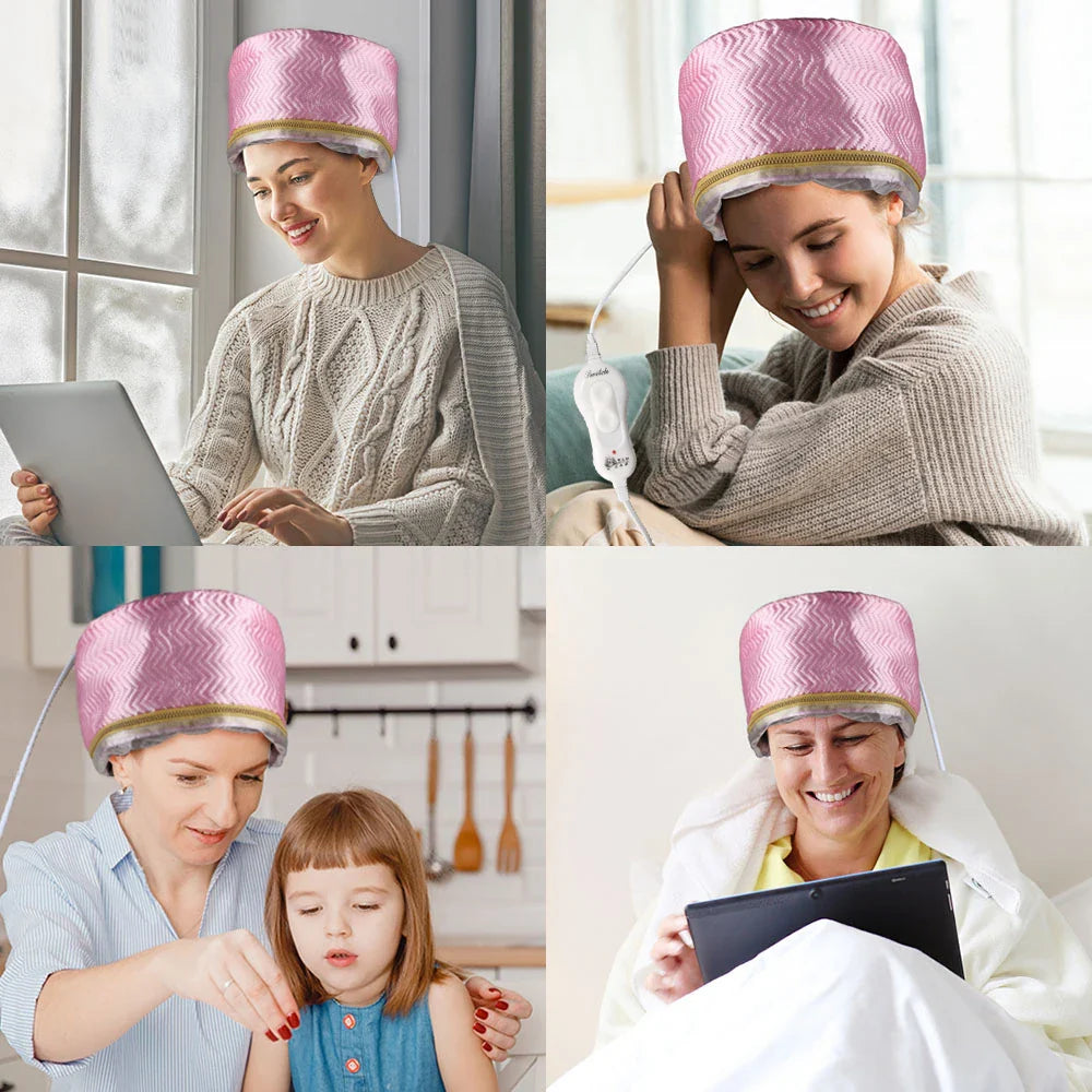 MIHJUSFDH Thermal Treatment Heating Electric Hair Cap – Adjustable Steamer Mask, Oil Cap, Home Hair Care
