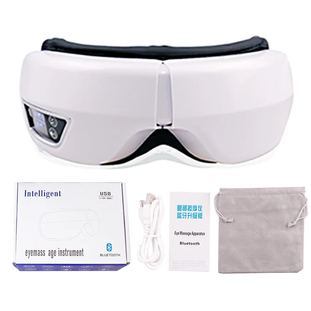 Raiuleko Smart Airbag Compression Eye Massager – Portable Vibration and Heat Relaxation Device with Bluetooth Music