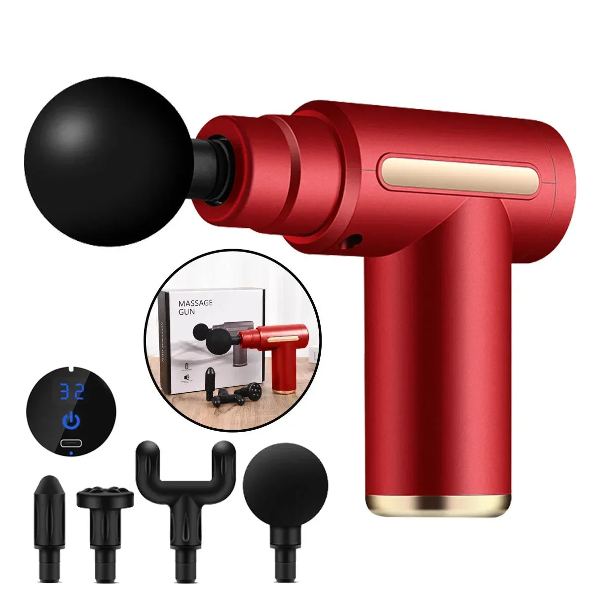 Selfika™ Multifunctional LCD Fascia Gun – 6-Speed Electric Deep Tissue Massager for Full Body Fitness Recovery