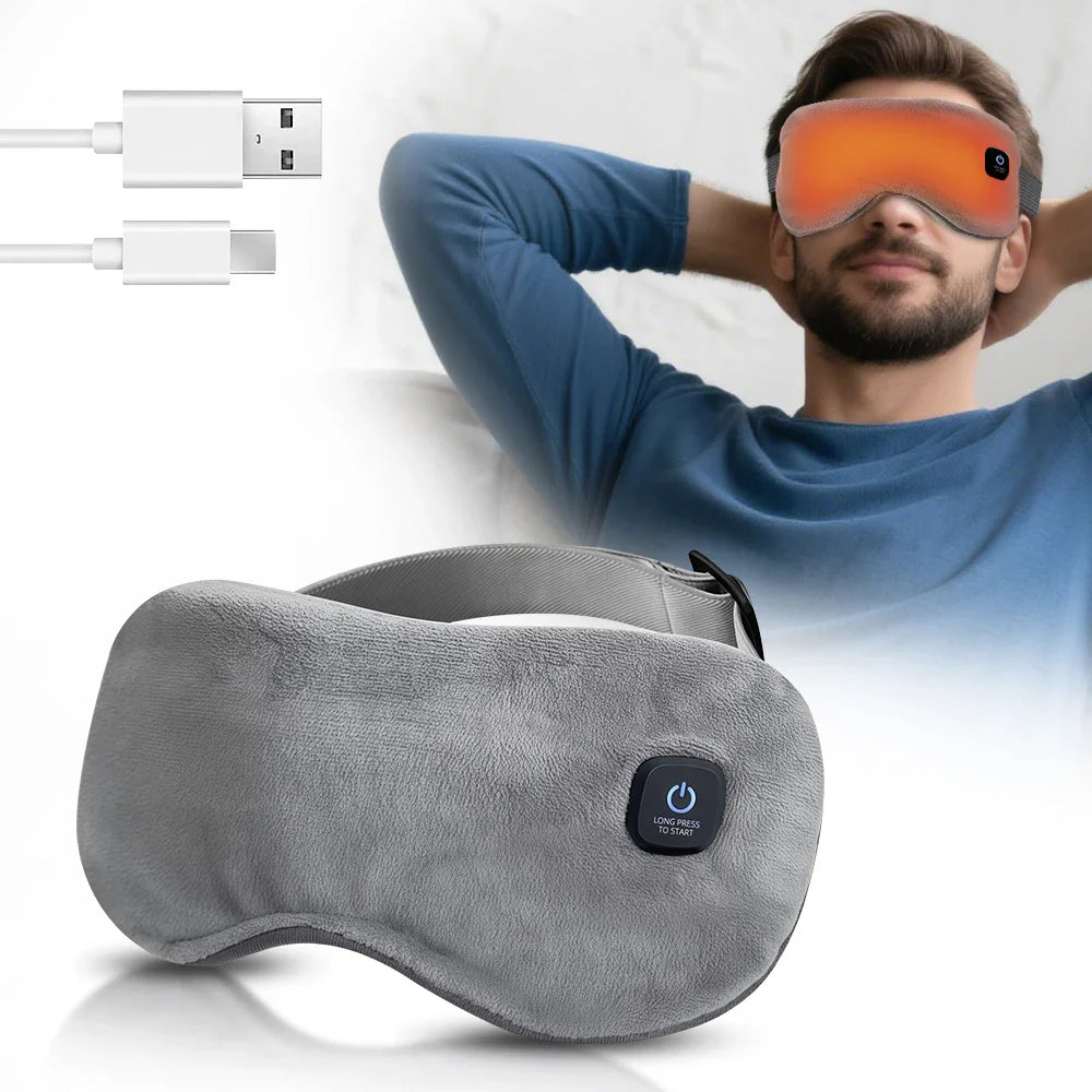PASTSKY Cordless Heated Eye Mask – 3 Levels Warm Compress, Smart Timing, Electric Relaxation Sleep Aid