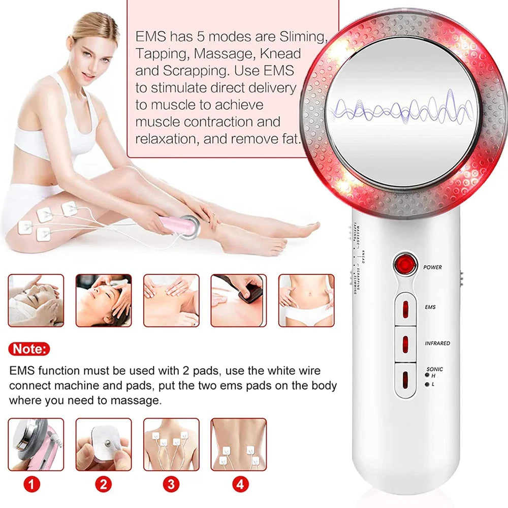 Lesenbeauty 3-in-1 Ultrasonic EMS Massager – Infrared, Body & Face Contouring Appearance Device