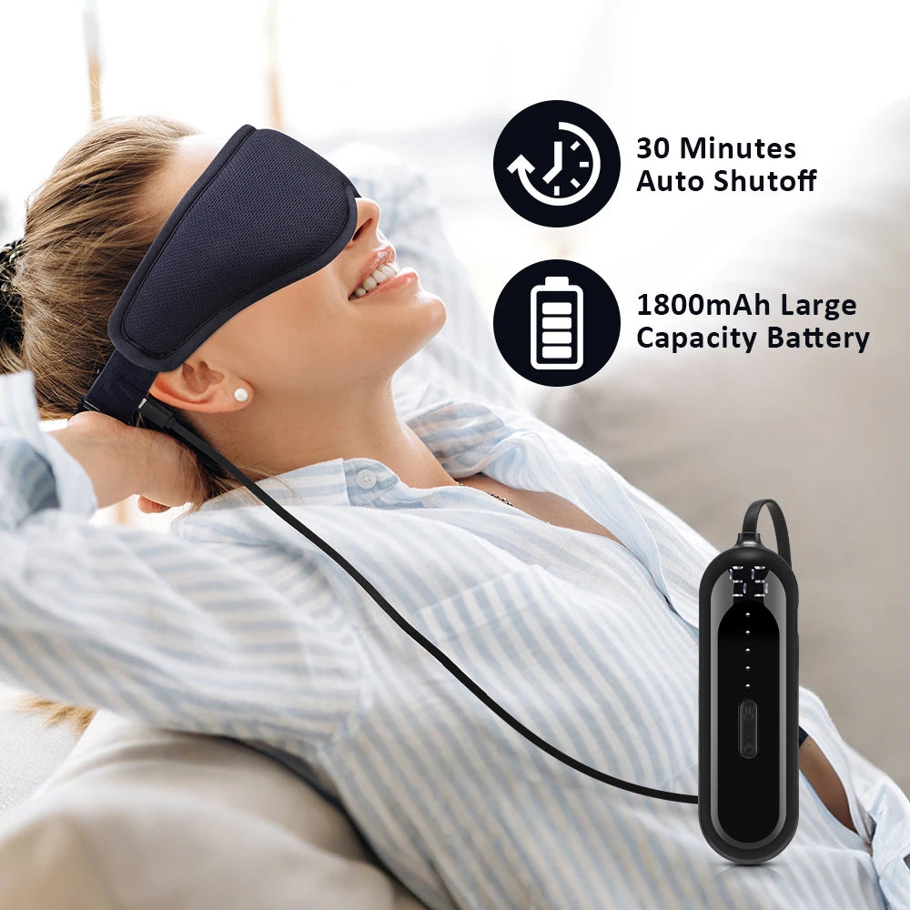 Hailicare 3D Electric Steam Eye Mask – 3-Level Heat, 5-Level Vibration Massage, Fatigue Relief