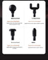 Selfika™ Professional Extended Grip Fascia Gun – 6-Speed Percussion Massager with 3 Modes & 4 Specialized Heads