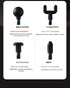 Selfika™ Professional Extended Grip Fascia Gun – 6-Speed Percussion Massager with 3 Modes & 4 Specialized Heads