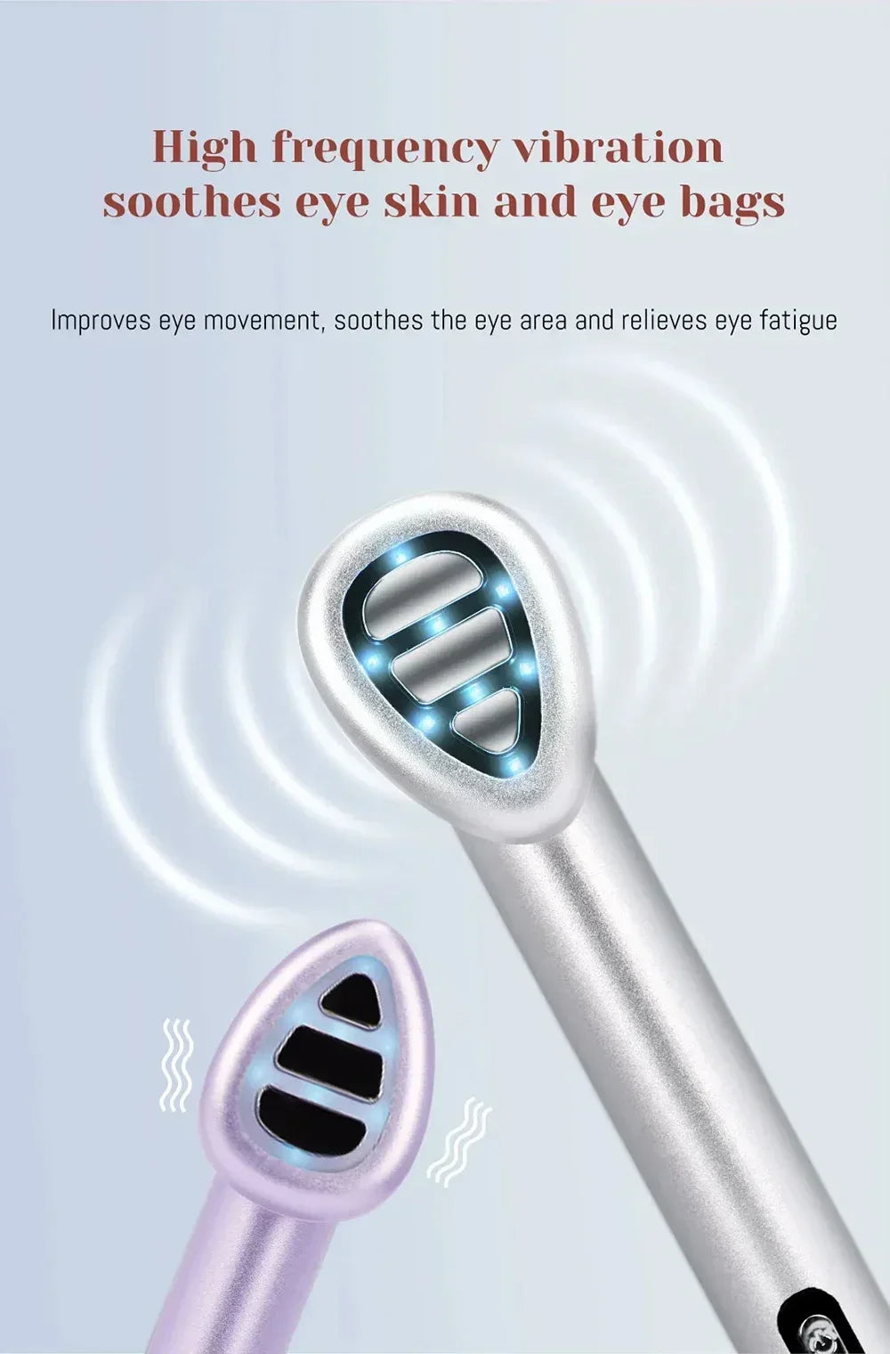 miitina 7-Color LED EMS Microcurrent Eye Massager – Anti-Wrinkle Appearance, Heated, USB Rechargeable