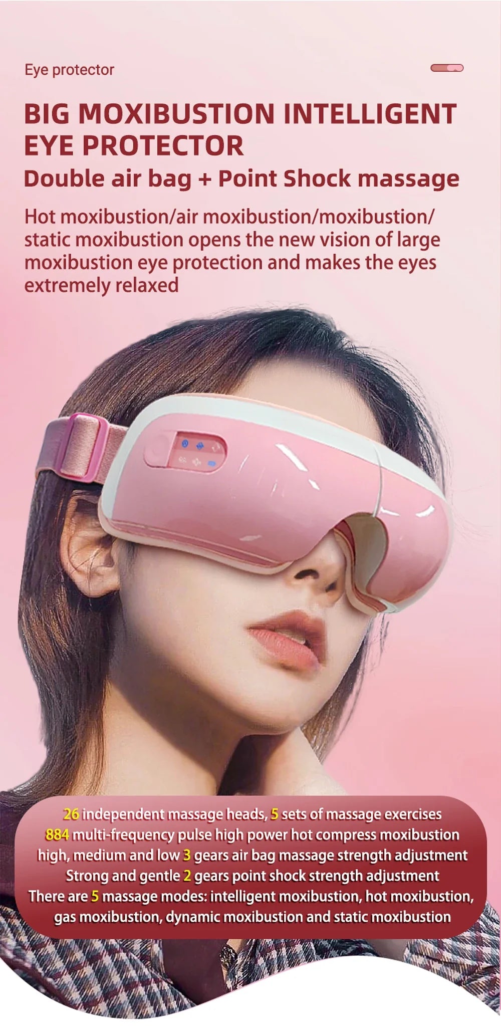 SMVP Electric Eye Massager with Air Bag Compression and Hot Compress for Relaxation