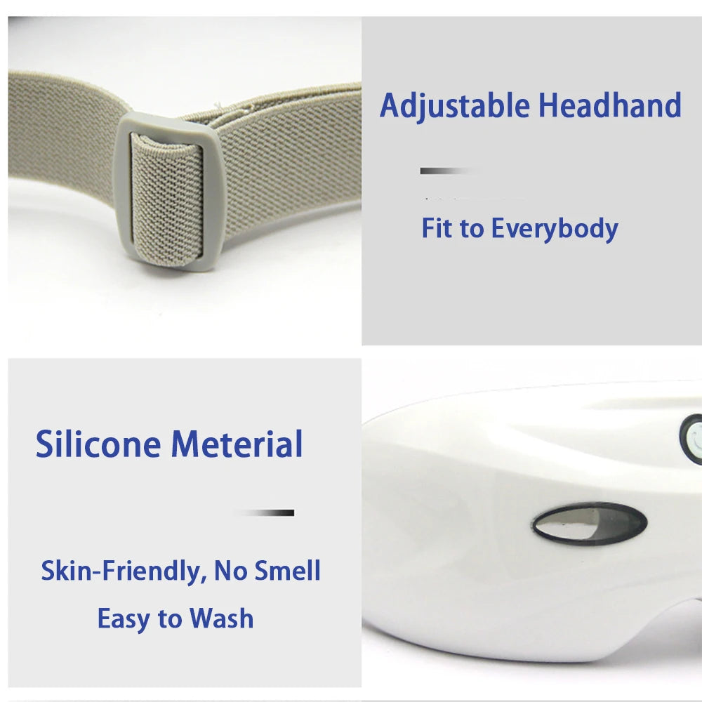 HEBTIGER Electric Eye Massager with Graphene Heating and Acupressure for Deep Relaxation