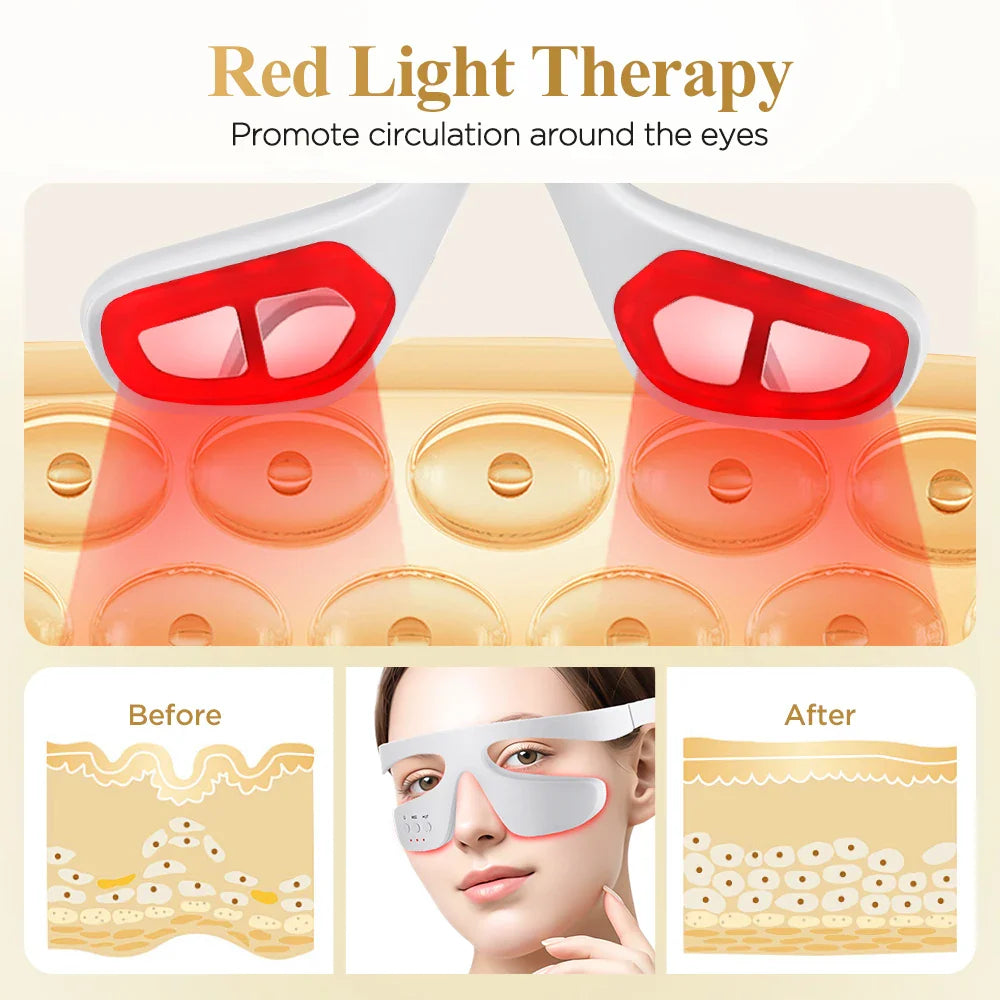 Hailicare EMS Red Light Therapy Eye Massager – Heated, Microcurrent, Dark Circle Appearance & Fatigue Relief