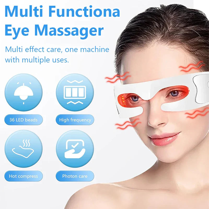 KEMOKO Electric Eye Massager Glasses – LED Light, Vibration, Fatigue Relief, Dark Circle Appearance