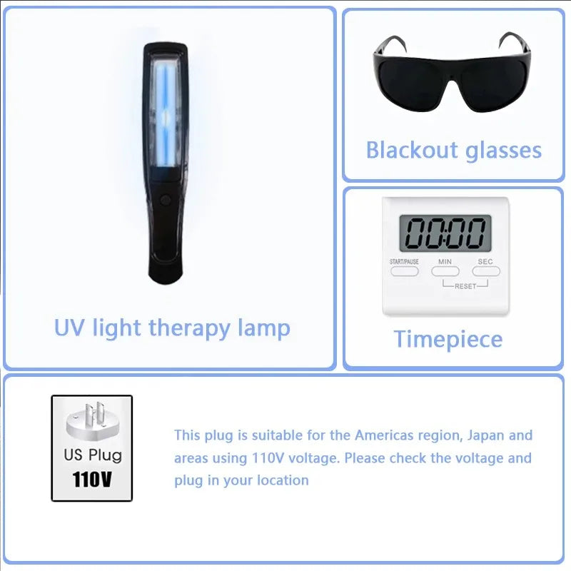 Yonker Handheld UV-B Phototherapy Device with 311nm Narrowband Lamp