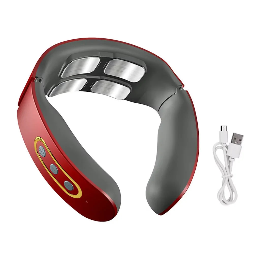 Selfika 4-Head Intelligent Neck & Shoulder Pulse Massager with Heat Therapy
