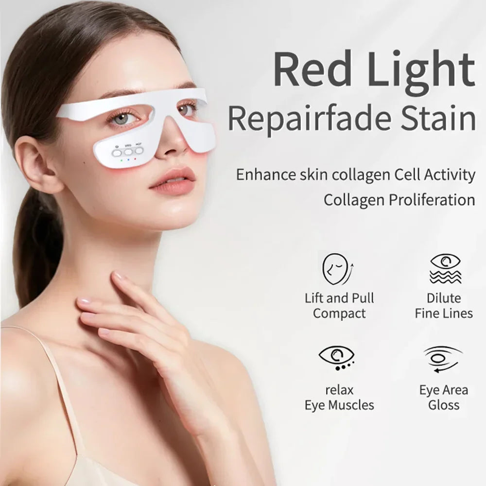vilnason 3D Visual Eye Massager – Red Light, EMS Micro-Current, Heat for Dark Circle Appearance and Relaxation