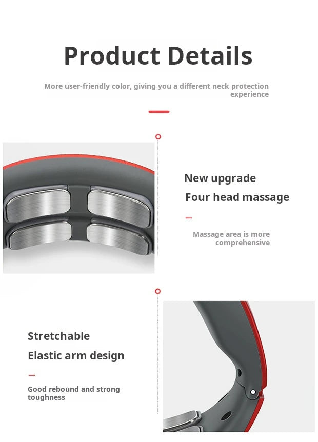 Selfika 4-Head Intelligent Neck & Shoulder Pulse Massager with Heat Therapy