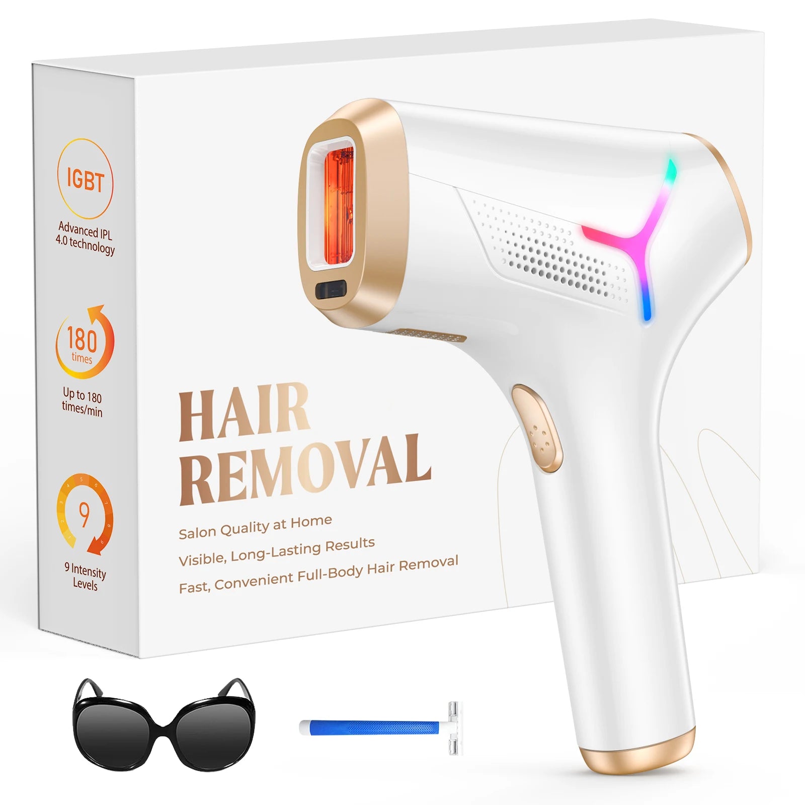 Selfika™ IPL Hair Removal Device 9 Energy Levels 22J Epilator