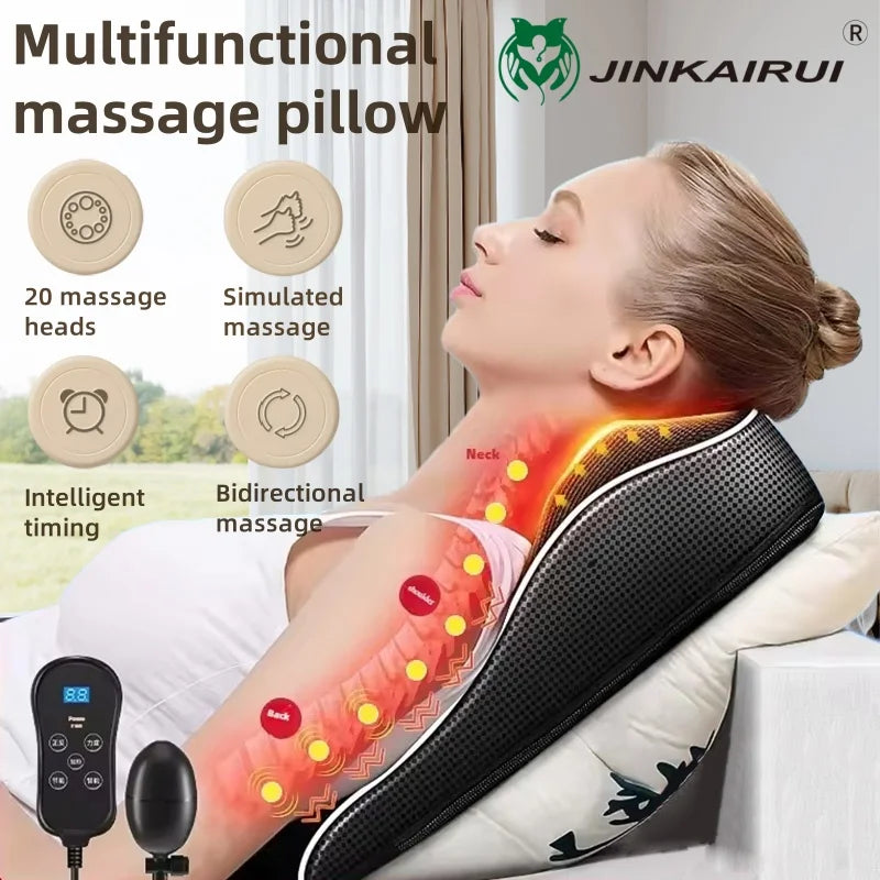 Selfika Intelligent 20-Node Deep Tissue Massage Pillow with Airbag Support & Heat