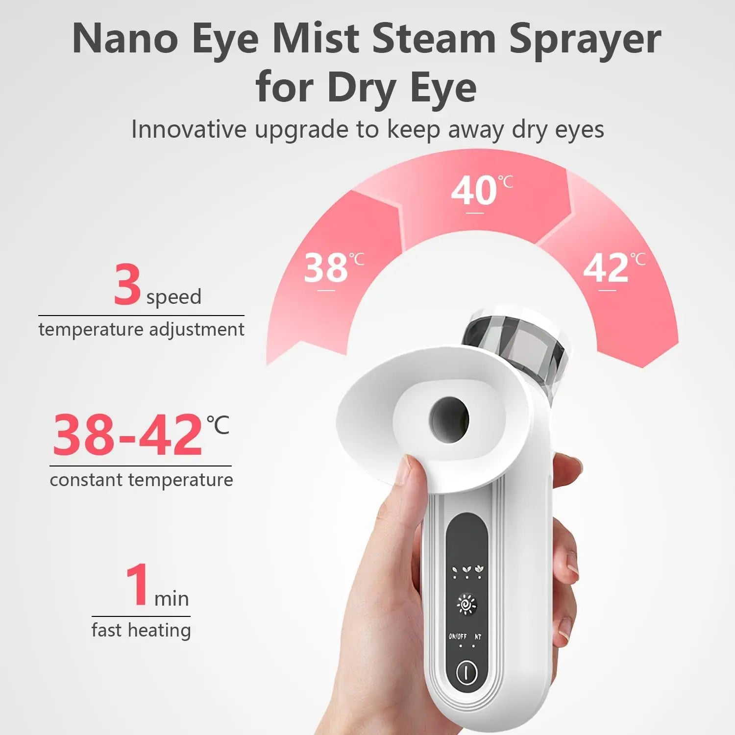 YUKUI Steam Spray Eye Massager and Nano Mist Facial Humidifier for Deep Hydration